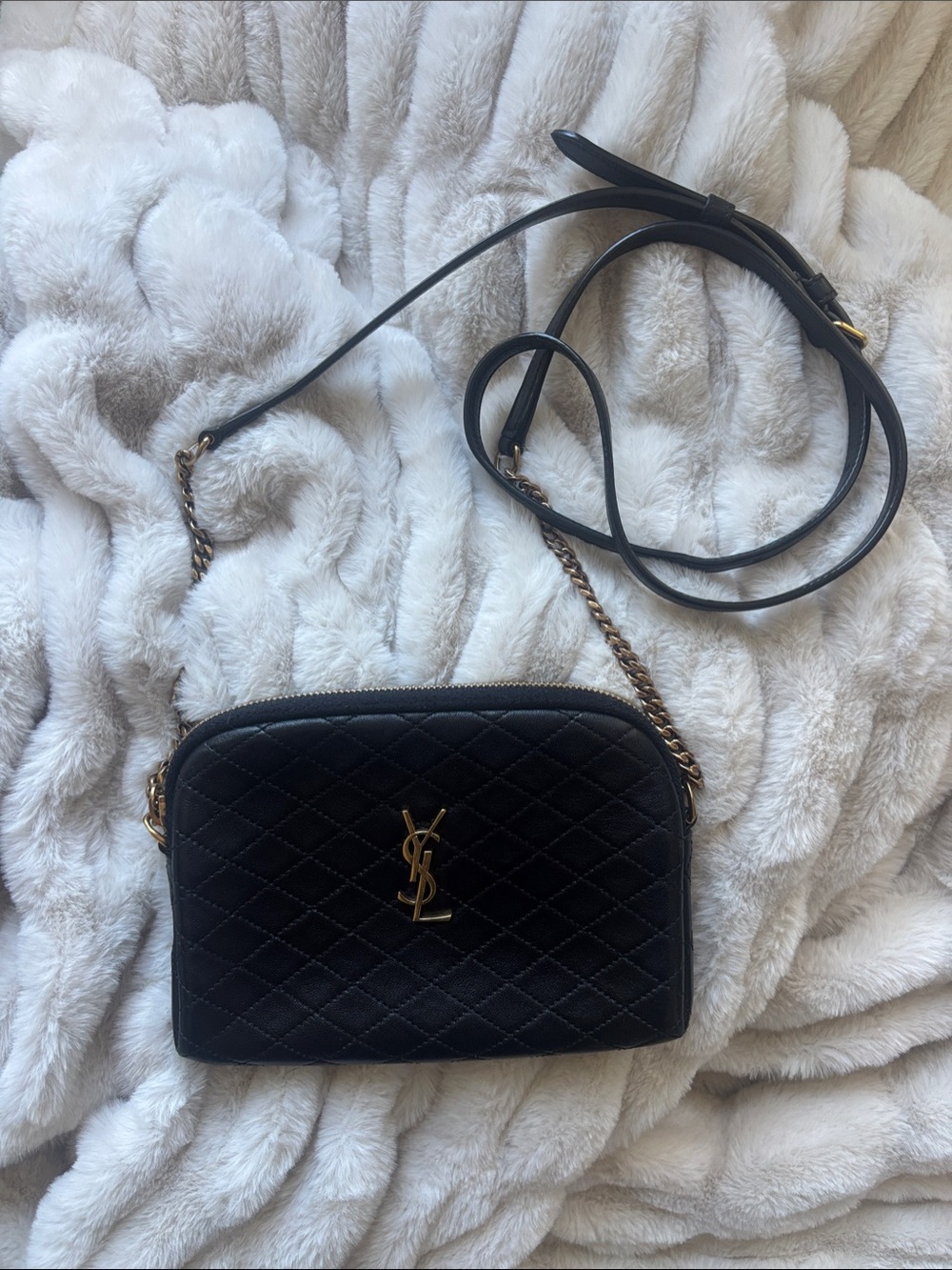 Saint Laurent Gaby Mini YSL Crossbody Bag in Quilted Leather